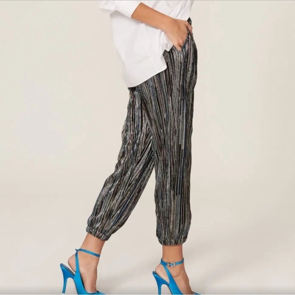 Trina Turk Jess Metallic Stripe Joggers - Picture 1 of 10